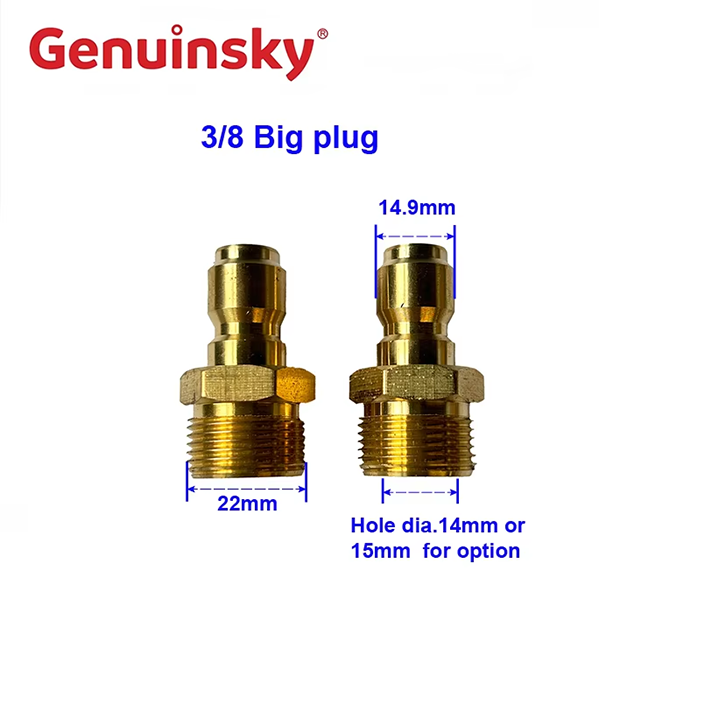 Латунная быстрая большая заглушка 3/8 дюйма M22 Латунная быстрая большая заглушка 3/8 дюйма M22